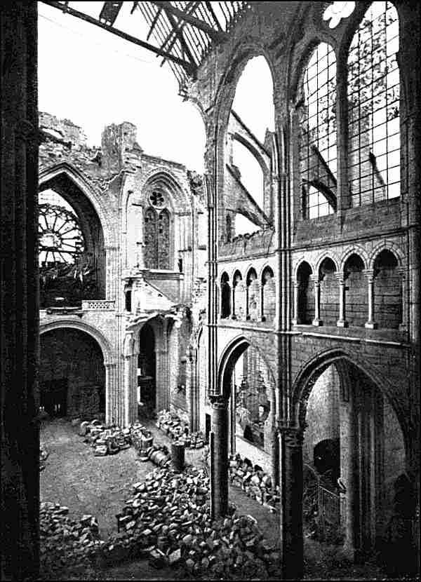 Photograph of the Breach in the Nave, November 1918.
