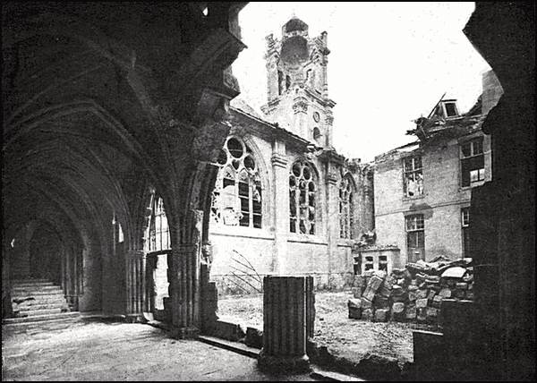 Photograph of the Cloister and North Front of Saint-Léger Church.