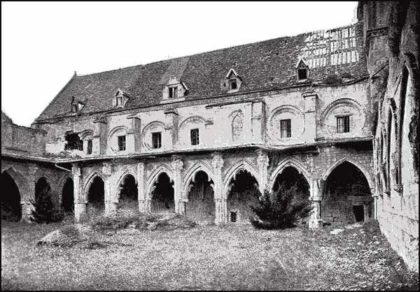Photograph of the Western Gallery of the Cloister and the Refectory.