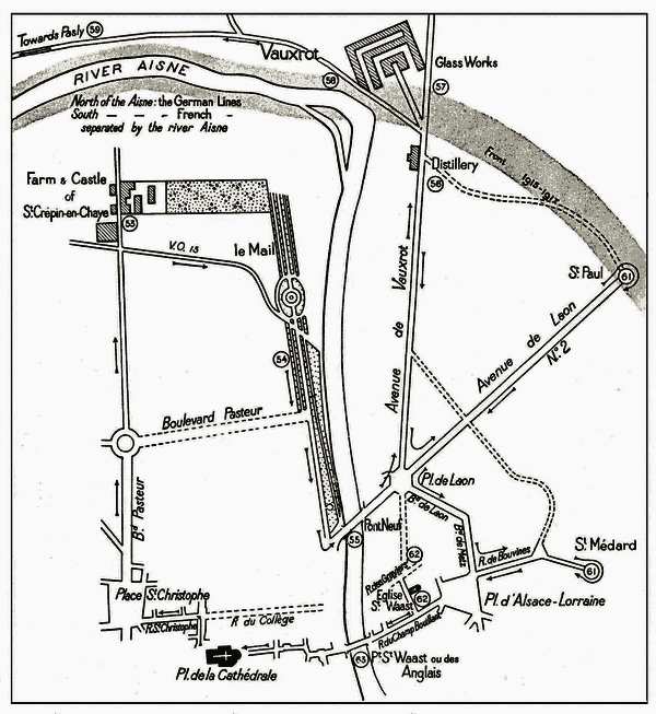 Map showing the starting-point at The Cathedral.