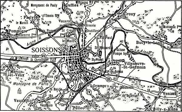 Map of the Soissons area.