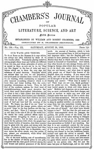 Chambers's Journal of Popular Literature, Science, and Art, fifth series, no. 139, vol. III, August 28, 1886, Various