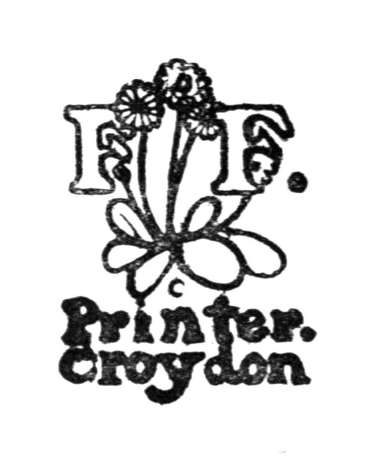 Logo for F. F., printer, Croydon