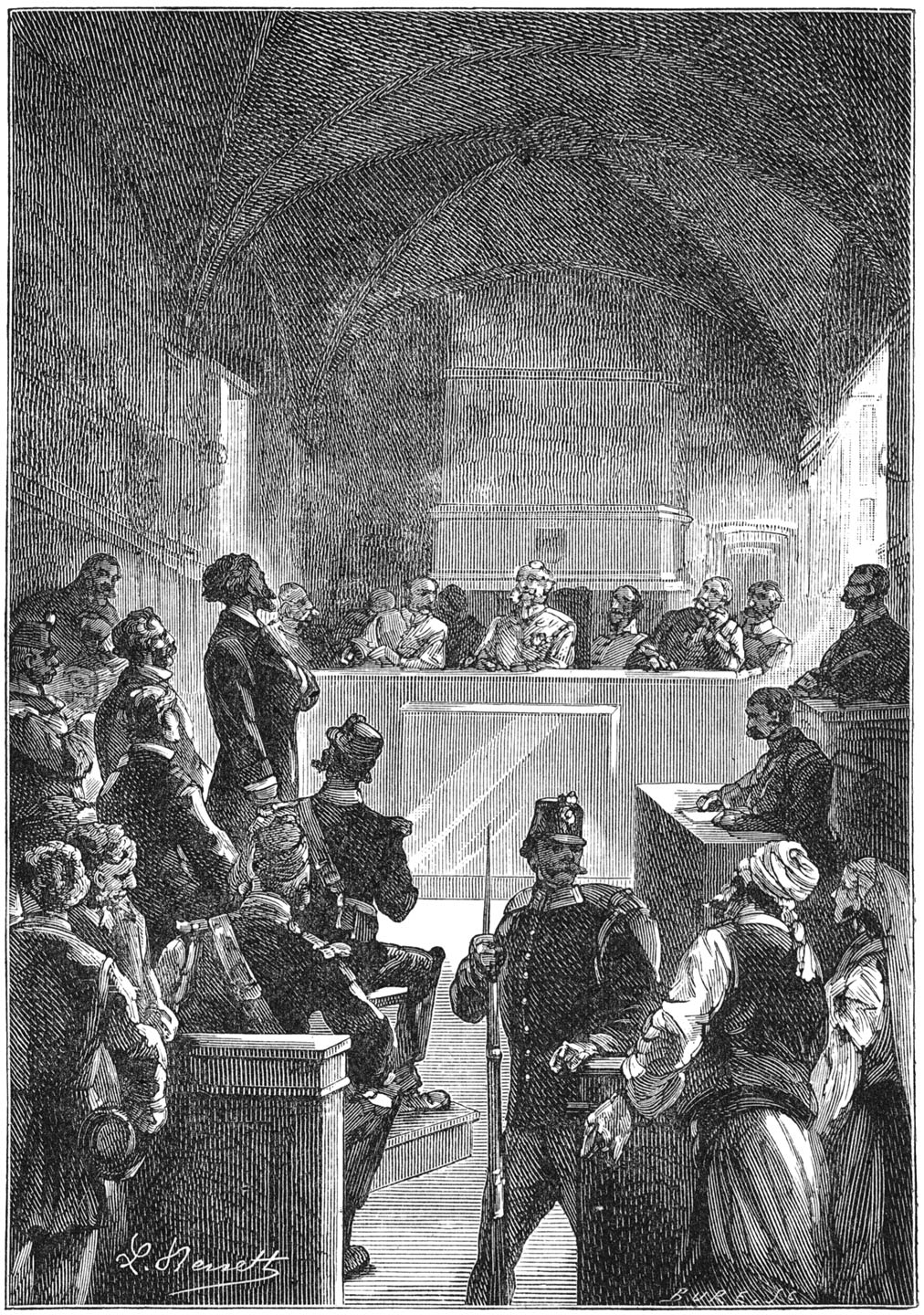 Voor een krijgsraad te brengen, die de militaire rechtspleging zou toepassen. (Bladz. 79.)