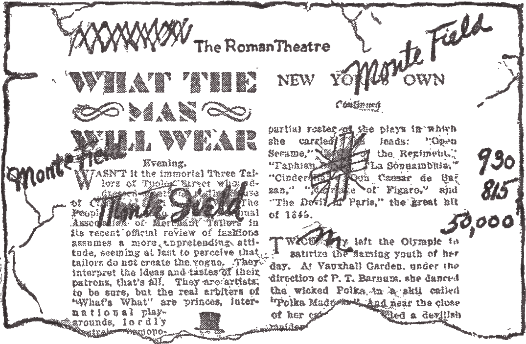 Play program with hand-written notes