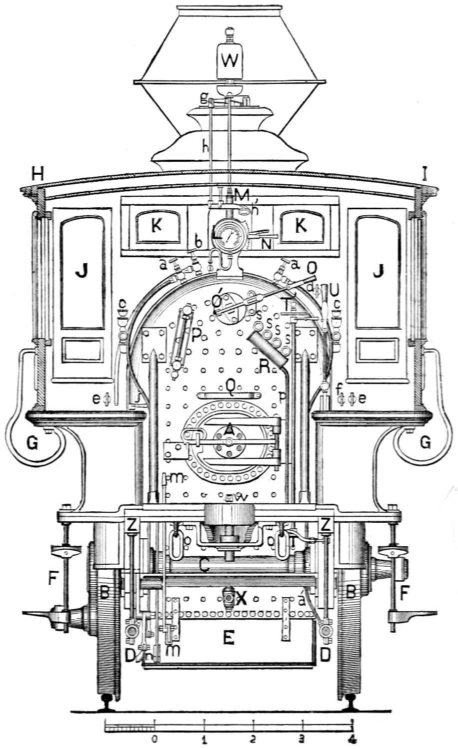 Rear view of locomotive