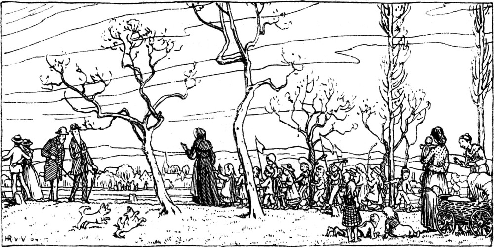 Menschen beim Osterspaziergang