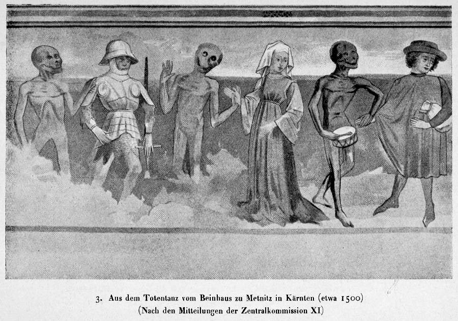 Aus dem Totentanz vom Beinhaus zu Metniz in Kärnten