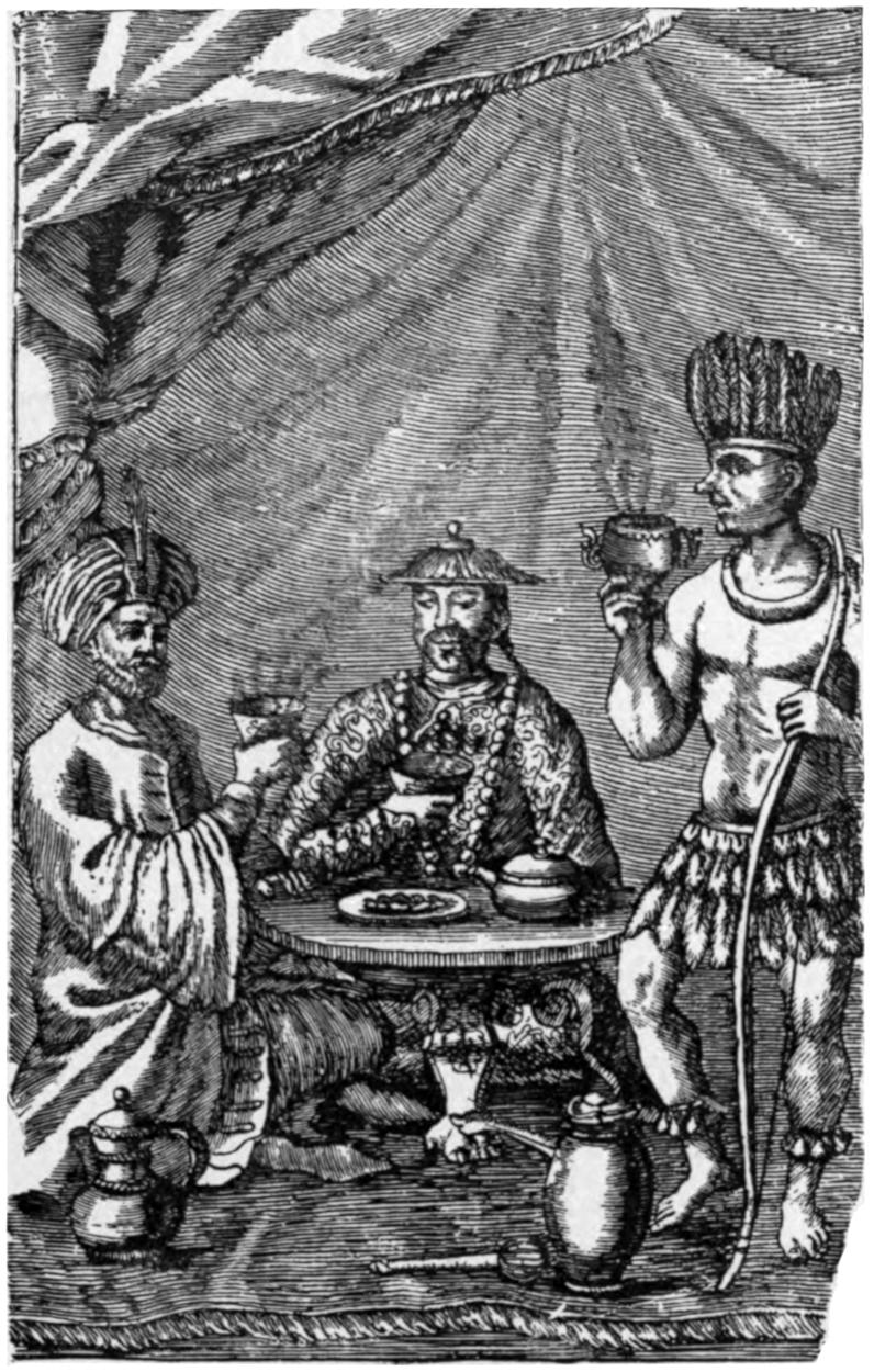 Exotic gentlemen drinking coffee, tea and chocolate