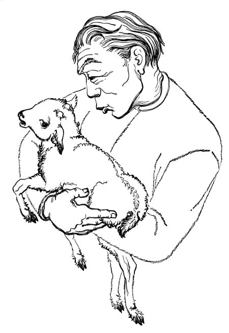 The lamb rested while Turgen explored for possible injuries