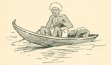 (Native in canoe)