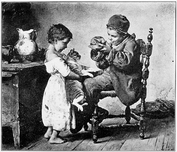 children with cat