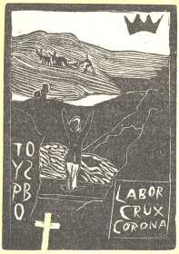 Woodcut ‘Labor Crux Corona’