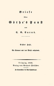 Briefe über Göthe's Faust, Carl Gustav Carus