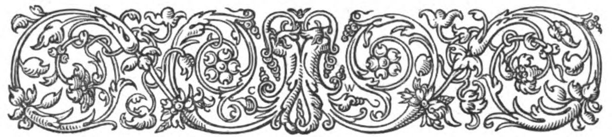 Decorative border of curled leafy vines.