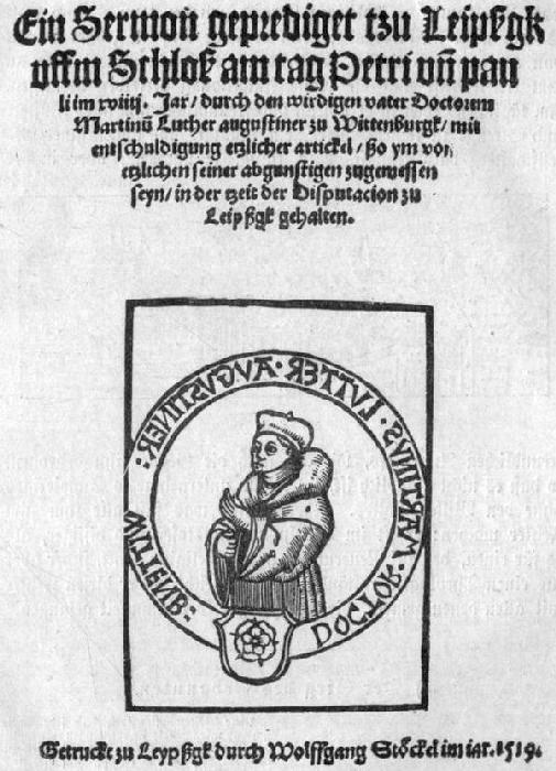 Titelblatt der von Luther gehaltenen Predigt