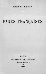 Pages françaises, Ernest Renan