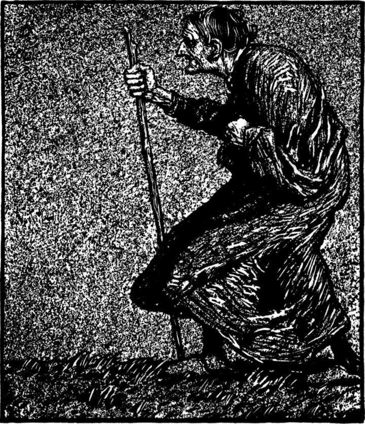 Die kohlschwarze Stina nachts   unterwegs