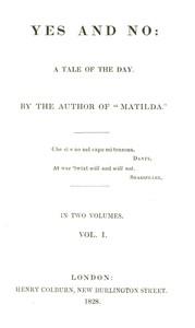 Yes and no, Volume 1 (of 2), Constantine Henry Phipps