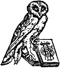 The publisher's logo, depicting an owl perched atop two books