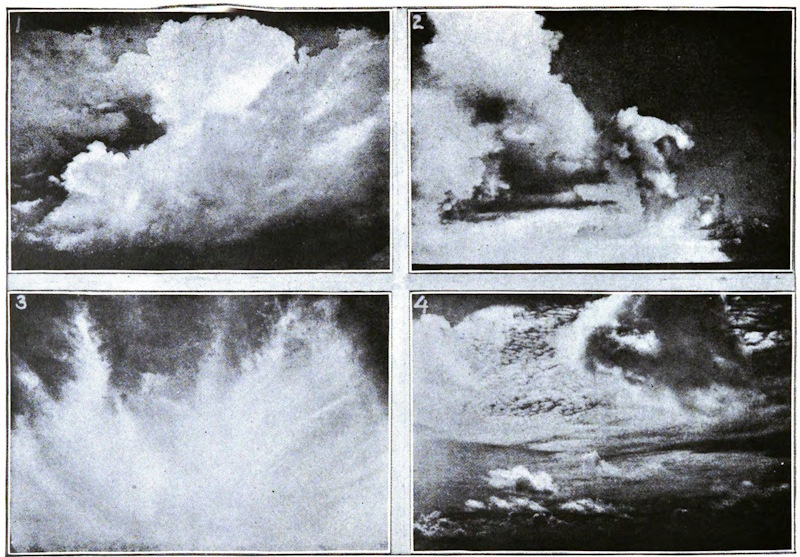 Four quadrants with different cloud types