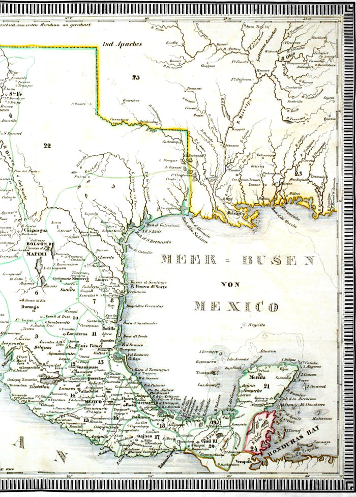 Karte von Mexiko, östlicher Teil