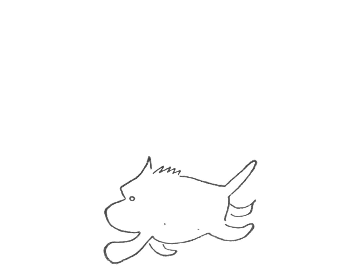 Sketch of dog running.