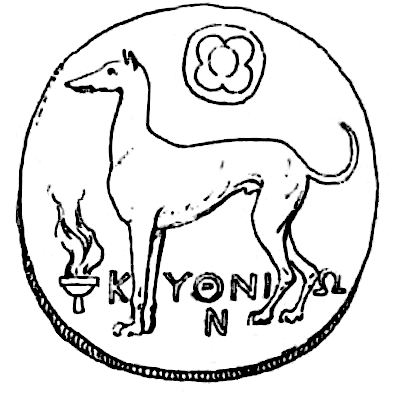 Celtic greyhound: Silver coin of Cythnus