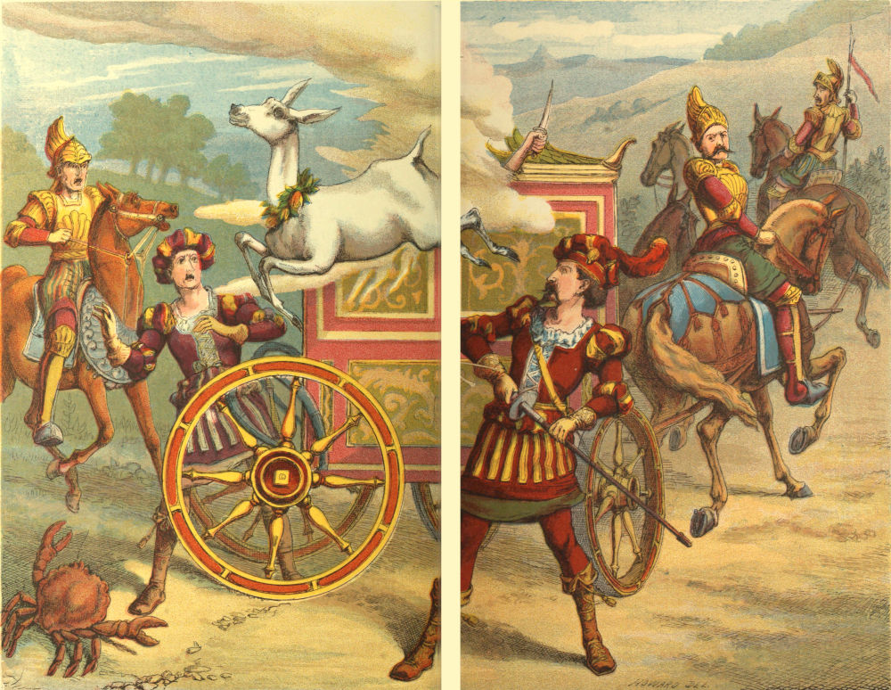 Fawn escapes carriage, centerfold