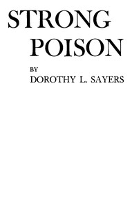 Strong poison, Dorothy L. Sayers