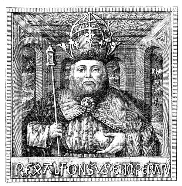 Grabado de Alfonso X.