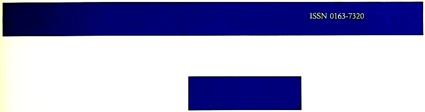 Two horizontal dark blue bars on a light background; the top bar is long and thin, containing the white text 'ISSN 0163-7320' on the right side, while the bottom bar is a shorter, solid blue rectangle.