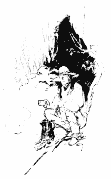 man by a fireplace