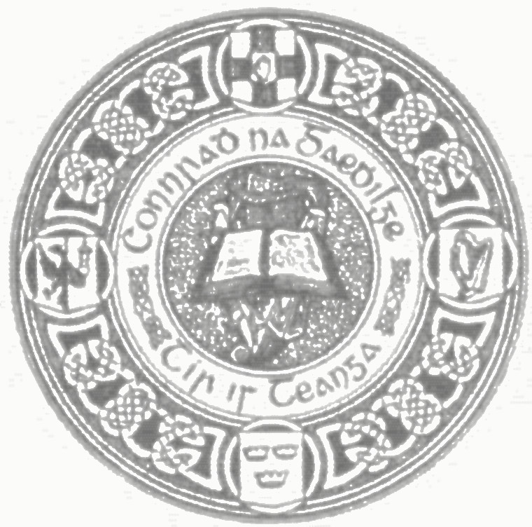 An séala Chonnradh na Gaedhilge, le an mana “Tír is Teanga.”