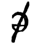 a turned letter with a slash