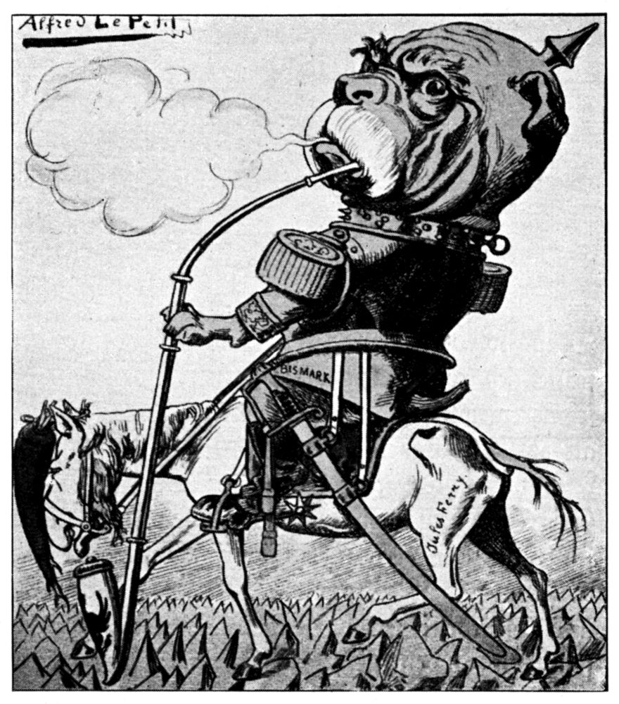Bismarck als Bulldogge auf Jules Ferry reitend