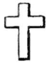 A simple bold line drawing of a plain cross symbol, likely used as a decorative marker or section divider.A simple bold line drawing of a plain cross symbol, likely used as a decorative marker or section divider.