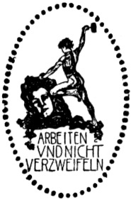 Verlagssignet; Motto: Arbeiten und nicht verzweifeln