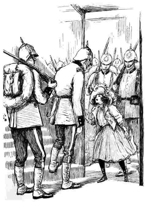 Betty talks to group of soldiers