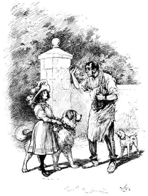 Betty talks to man with a dog