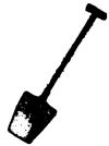 A drawing of a shovel or spade.