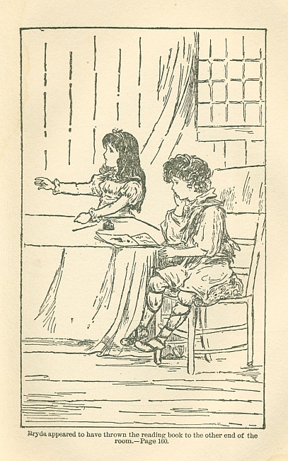 Bryda appeared to have thrown the reading book to the other end of the room.