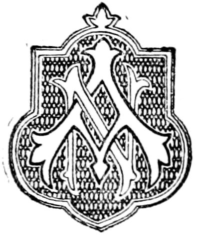 An ornamental monogram of the letters "NA" enclosed within a decorative shield-shaped frame.