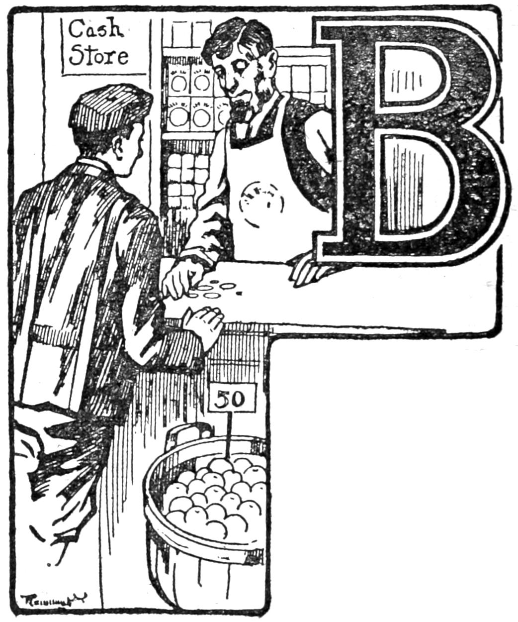 Capital B; Joey in Mr Green's shop getting paid in cash
