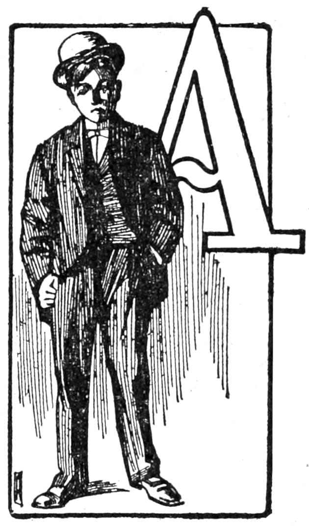 Capital A; man with bowler hat