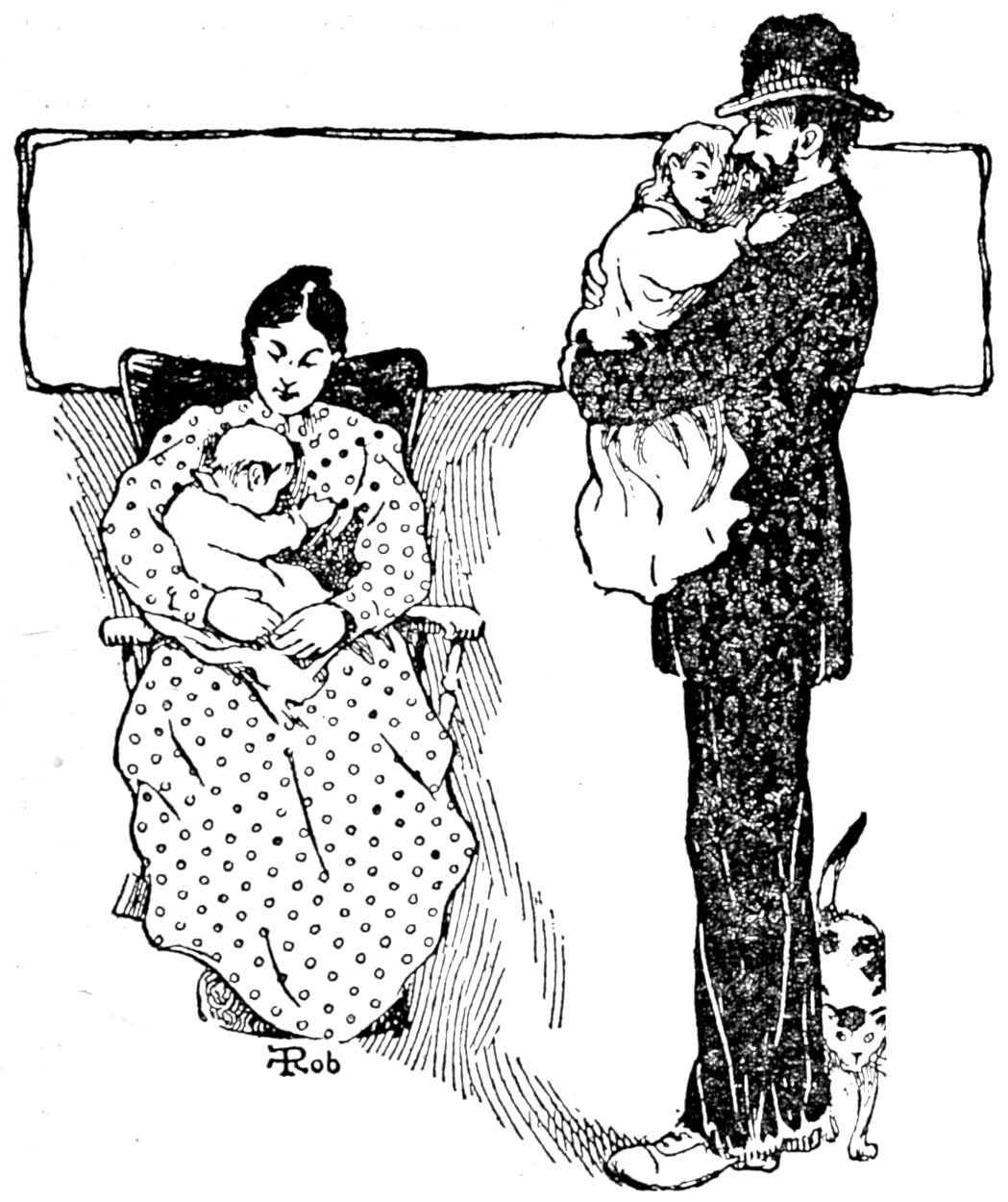 Mr. and Mrs. Wheaton with the two girls and their cat