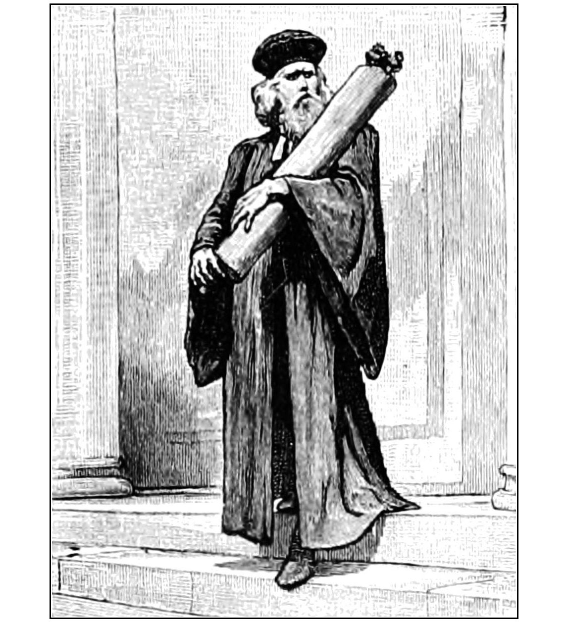 biblical figure carrying torah