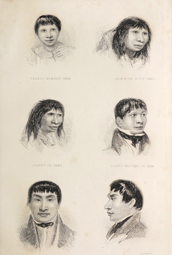 Portraits of several Fuegians