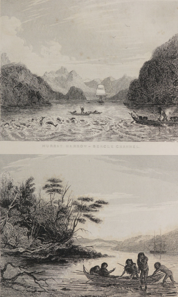 Two scenes of Beagle Channel in Tierra del Fuego