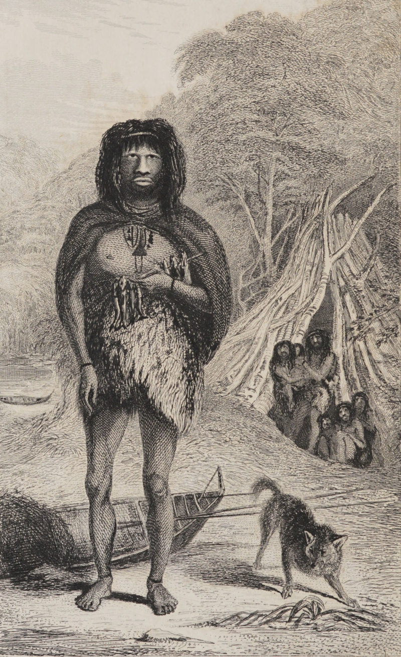 Sketch portrait of a native of Fuego